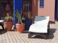 Typical roof terrace in Essaouira, Morocco Royalty Free Stock Photo