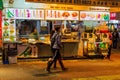 Typical cookshop in Kowloon, Hong Kong, at night Royalty Free Stock Photo