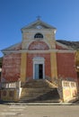 A typical corsican church, In Nonza, Corsica, France. Royalty Free Stock Photo