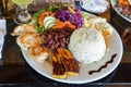 Typical Costa Rican food as is served for lunch