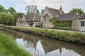 Typical Cotswold cottages on the River Eye, Lower Slaughter, Gloucestershire, Cotswolds, England, UK Royalty Free Stock Photo