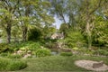 Typical Cotswolds gardens in Bibury