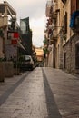 Typical courtyard near the residential house in the Taormina Royalty Free Stock Photo