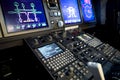 A typical dashboard panel in the cockpit of a private jet plane aircraft. Royalty Free Stock Photo