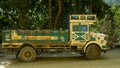 Typical decorated truck in Sikkim, India