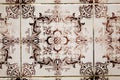 Typical decorative tiles, antique tiles detail Lisbon, art and d