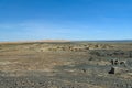 Typical desert landscape in the Atlas of the Sahara desert in Morocco