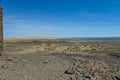 Typical desert landscape in the Atlas of the Sahara desert in Morocco