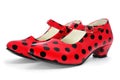 Typical dot-patterned red flamenco shoes Royalty Free Stock Photo