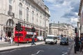 Typical double decker buses in London