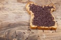 Typical Dutch bread with chocolate hagelslag