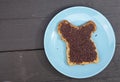 Typical Dutch bread with chocolate hagelslag