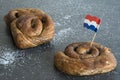 Typical Dutch cinnamon bread roll, called Bolus Royalty Free Stock Photo