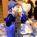 Typical Dutch Delft Blue Ceramic In Souvenir Shop