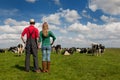 Typical Dutch landscape with farmer Royalty Free Stock Photo