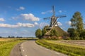 Typical dutch landscape windmill Royalty Free Stock Photo