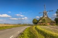Typical dutch landscape windmill Royalty Free Stock Photo
