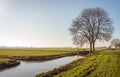 Typical Dutch polder landscape in the Alblasserwaard Royalty Free Stock Photo