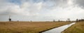 Typical Dutch polder landscape at the end of the winter Royalty Free Stock Photo