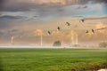 Typical Dutch polder landscape in the Groene Hart of the Randstad Royalty Free Stock Photo