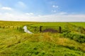 Typical Dutch polder landscape in the summer season Royalty Free Stock Photo