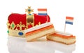 Typical Dutch tompouce sweet with crown