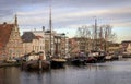 Typical dutch View on Galgewater Leiden Holland. Royalty Free Stock Photo