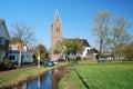 Typical Dutch village- with church - wooden houses