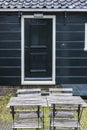 Typical Dutch village houses facade. Beautiful and authentic style at Zaanse Schans. Amsterdam, Netherlands Royalty Free Stock Photo