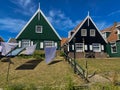 Typical Dutch village scene with wooden houses on the island of Marken in the Netherlands Royalty Free Stock Photo