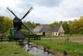 typical dutch village with a windmill near amsterdam Royalty Free Stock Photo