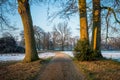 Typical Dutch winter landscape in January near Delden Twente, Overijssel Royalty Free Stock Photo