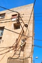 Typical electricity and electricity wires in Spain