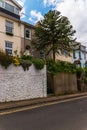 Typical English architecture, residential buildings in a row along the street