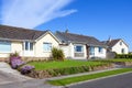 Typical English buildings with a green garden Royalty Free Stock Photo