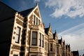 Typical English houses, blue sky. Royalty Free Stock Photo