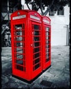 Typical english phone cabin in PeÃÂ±on del Gibraltar.