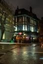 Typical English pub in Burton street, Mayfair is decorated for Christmas