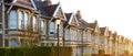 Typical English terraced houses in Bristol at sunrise Royalty Free Stock Photo