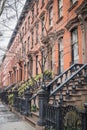 Typical entrance of New York City building in the streets of Manhattan Royalty Free Stock Photo