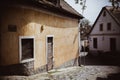 Typical European narrow street in Szentendre Hungary Royalty Free Stock Photo