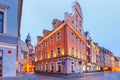 Night street in the Old Town of Riga, Latvia Royalty Free Stock Photo