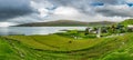 Typical Faroe Islans village gigapan panorama Royalty Free Stock Photo