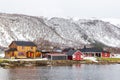 Typical fhisherman houses at Hadsel. Vesteralen islands Norway. Royalty Free Stock Photo