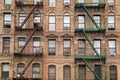 The typical fire stairs on old house in New York Royalty Free Stock Photo