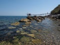 Typical fisherman building called trabocco in Abruzzo Italy