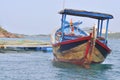 A typical fishing boat for small scale farmer in the coastaline of Vietnam