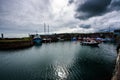 Typical fishing harbor of Carnlough in Ireland