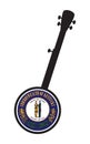 Traditional 5 String Banjo Silhouette With Kentucky Icon