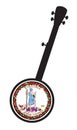 Traditional 5 String Banjo Silhouette With Virginia State Seal Icon Royalty Free Stock Photo